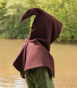 Hedeby wool hood with linen lining and tail