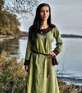 Linen dress with linen hems VI