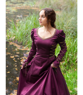 MEDIEVAL DREAM - satin cotton fantasy laced dress  inspired by Middle Ages and Renaissance