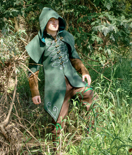 FOREST RANGER — hand-embroidered wool elven caftan