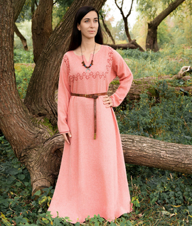 Hand-embroidered Slavic wool dress