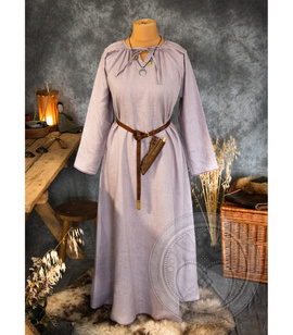 Pskov linen underdress with two wedges and gathered neckline