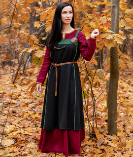 Hedeby wool apron dress with handwoven braid