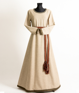 Viking woollen dress handwoven selvage & wool trim