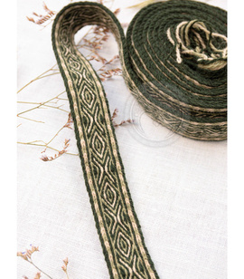 Scandinavian hand-woven fringe belt made of 100% wool