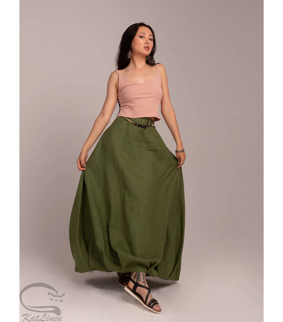 Linen hippy skirt best sale