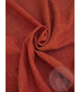 HANDWOVEN 100% wool red fabric with herringbone twill 350 gr/m2 for historical sewing