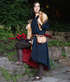 LAGERTHA - Women's fantasy battle viking wool caftan with cotton lining