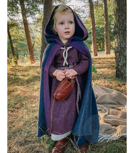 Pskov wool dress with gathered neckline for a child