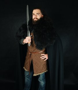 Jon's Snow wool cloak with Island sheep collar