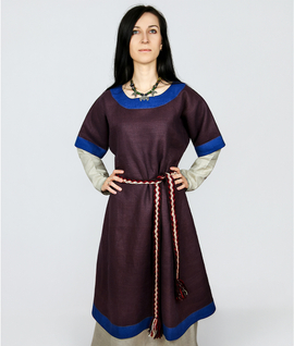 Kievan Rus short-sleeved linen tunic with linen trim