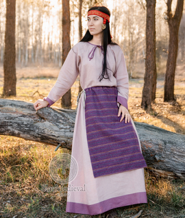 Slavic two-part apron on linen cord